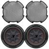 KICKER 48CWRT82 CompRT 8" 600 Watt Max Power DVC 2-Ohm Ultra-Thin Car Audio Subwoofer (Pair) Bundle Combo with 8" Round Steel Mesh Subwoofer Grille view 1