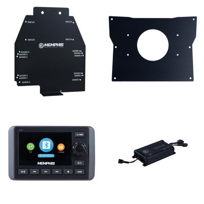 Memphis SMC3 Marine Multi-Zone Media Center with MX800.4 Including KRXDK Dash kit and KRXKIT Amplifier and Speaker Install Kit Designed to fit a 2020-2022 Kawasaki Teryx KRX