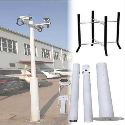 6-20ft Tall Street Light Post,Surveillance Camera Pole Detachable, Solar Panels/Camera Mounting Bracket Pole 0.06in Thick,Holder Post with Lightning Rod(98.4in/250cm)