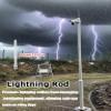 6-20ft Tall Street Light Post,Surveillance Camera Pole Detachable, Solar Panels/Camera Mounting Bracket Pole 0.06in Thick,Holder Post with Lightning Rod(98.4in/250cm) view 3