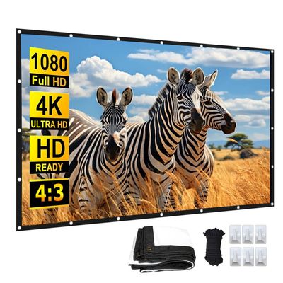 200/300 Inch Large Foldable Projector Screen 4:3 4K HD Portable Video Projection Screen Movie Screens for Indoor Outdoor Office Home Hotel School(4:3 72in)