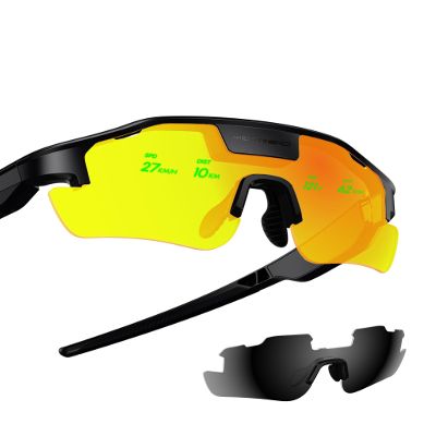 cybersight HUD Display Sports Glasses, for Cycling and Hiking, Smart AI/AR Sports Sunglasses, Real-Time Display, Smart Navigation, Proactive AI Alerts, Monitor Heart Rate, Speed