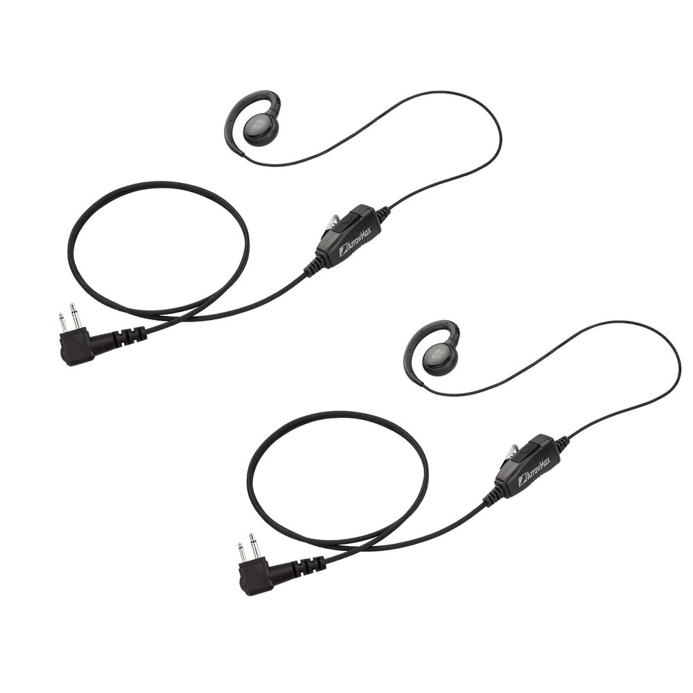 Arrowmax AEH3000-M1 Swivel Style Braided Cable Earpiece Style PTT Compatible with Motorola CP200D CP100D R2 DEP450 BPR40D CP200 CP185 BPR40 Yaesu FT-65 FT-25 FT-4X/V XiR P3688 (2 Pieces)