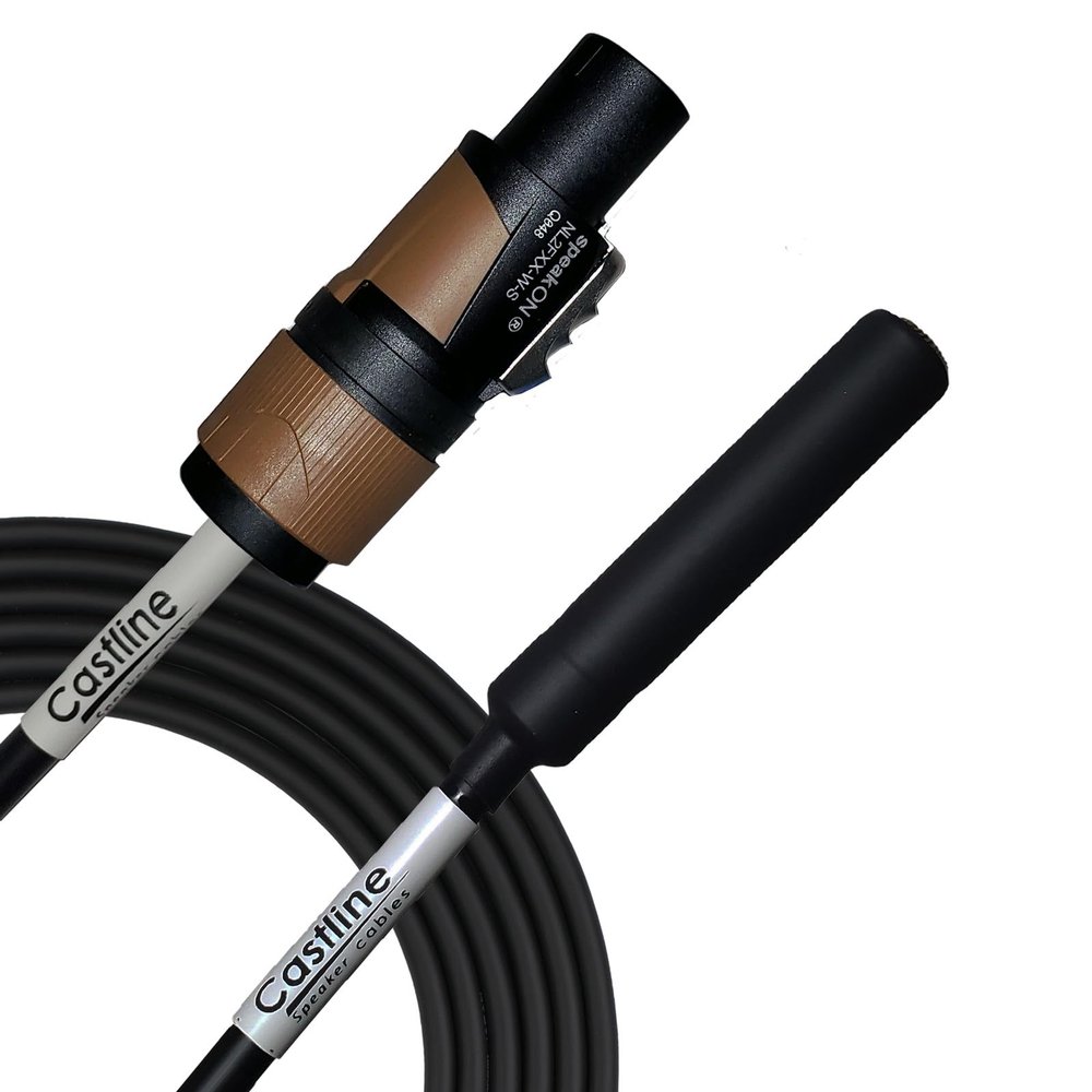 Castline Gold 1/4 TS Female to 2 Pole Neutrik SpeakON Speaker Cable Mogami 3082 (25 Ft)