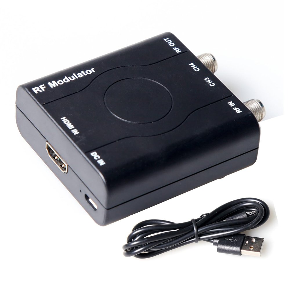 HD to RF Modulator VHF RF Modulator HD Coaxial Converter, Supports NTSC Format Output