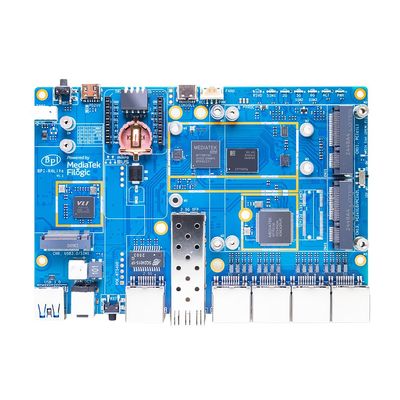 Banana Pi BPI-R4 Lite Router with Quad-Core Cortex-A53, 2GB DDR4 8GB eMMC Flash on Board, Support M.2 for 4G/5G Modules