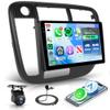4+64G Android 15 Car Radio Stereo for Honda Civic 1996-2001 with Wireless Carplay Android Auto, 9'' in-Cell Screen Head Unit with GPS/Bluetooth 5.0/FM RDS/EQ/Wi-Fi Mirror Link Backup Camera SWC view 1