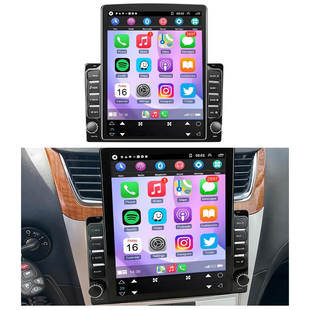 Car Stereo Radio for Chevrolet Malibu 2008-2012 with Wireless Carplay & Android Auto,9.7 Inch Car Audio Receiver GPS Navigation Unit with Bluetooth Head Unit Backup Camera WiFi SWC- 2G+32G
