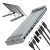 8-in-1 Laptop Docking Station With Adjustable Stand, SD/TF Card Slots, USB 3.0 Ports, 100W Fast Charging, Aluminum Alloy Laptop Stand Holder For Home Office view 1