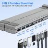 8-in-1 Laptop Docking Station With Adjustable Stand, SD/TF Card Slots, USB 3.0 Ports, 100W Fast Charging, Aluminum Alloy Laptop Stand Holder For Home Office view 2