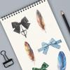 100Pcs Bowknot&Feather Transparent Stickers for Kindle, Bow Tie and Plume Aesthetic Self-Adhesive Scrapbooking Stickers Supplies Journal Stuffers for Adult Card Making Letters DIY (Bowknot) view 3