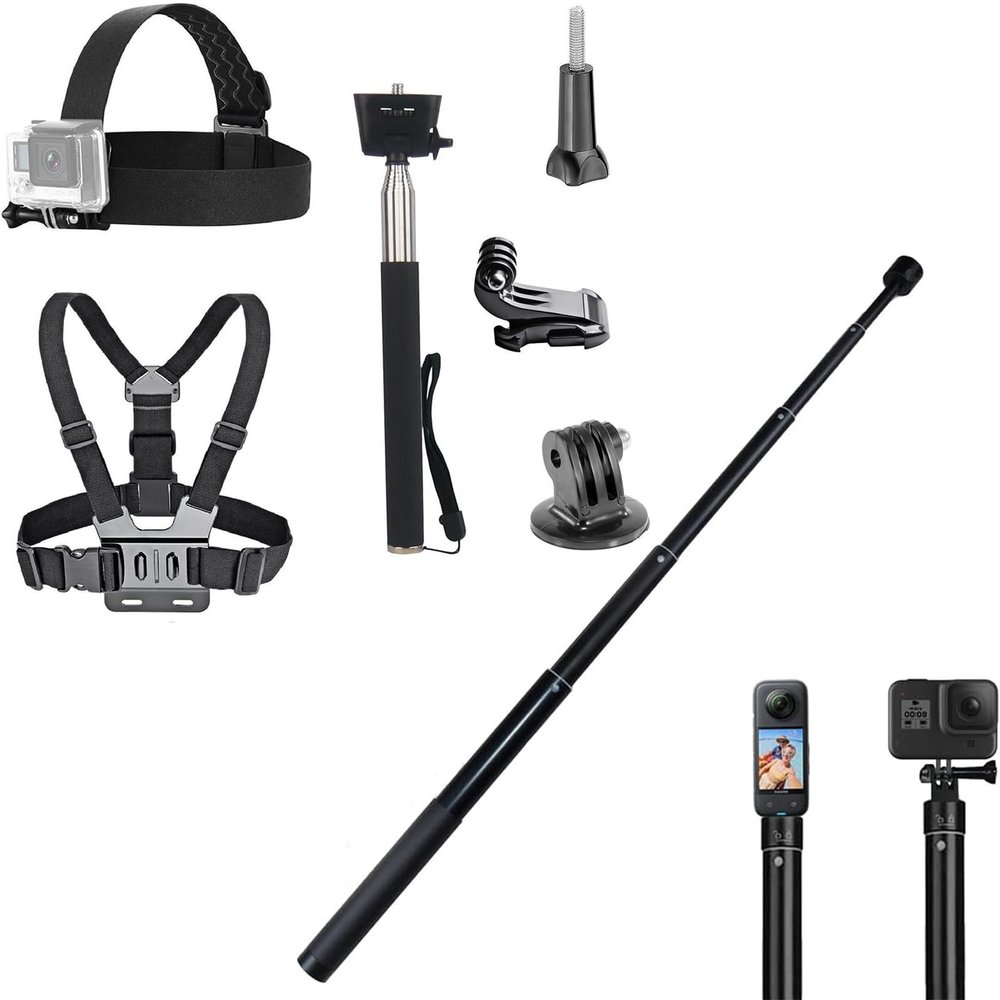 Action Camera Accessories Kit Compatible with GoPro Hero 13 12 11 10 9 8 7 Insta360 AKASO EK7000 Brave 4 Brave 7 LE DJI Osmo ODDV Action Camera