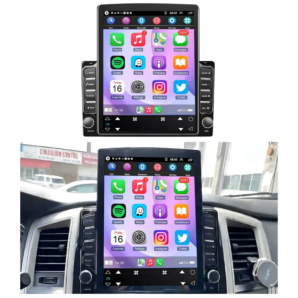 Car Stereo Radio for Toyota Tacoma 2005-2013 with Wireless Carplay & Android Auto,9.7 Inch Car Audio Receiver GPS Navigation Unit with Bluetooth Head Unit Backup Camera WiFi SWC- 2G+32G