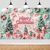 12X10ft Christmas Photography Backdrop Merry Christmas Sweet Candy Background Backdrop Winter Xmas Snow Tree Kids Newborn Baby Shower Birthday Party Decor Banner Photo Booth Props view 1