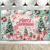 12X10ft Christmas Photography Backdrop Merry Christmas Sweet Candy Background Backdrop Winter Xmas Snow Tree Kids Newborn Baby Shower Birthday Party Decor Banner Photo Booth Props view 3