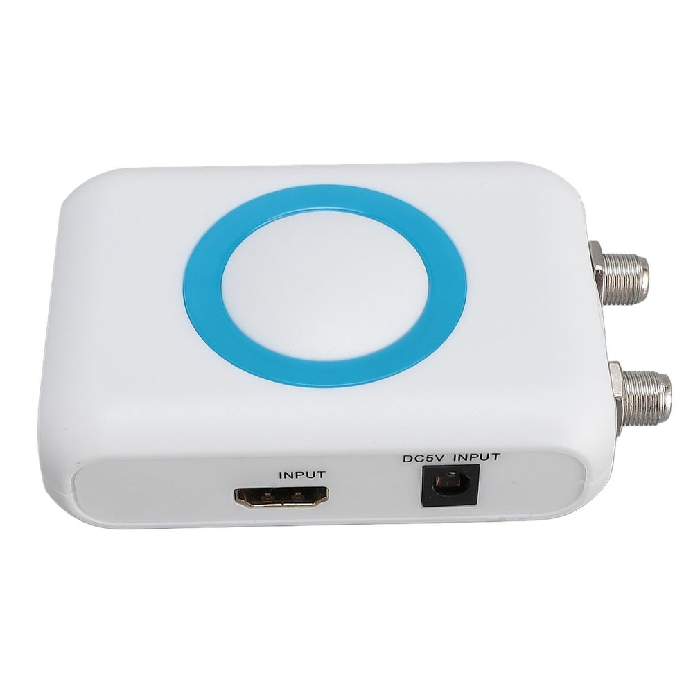 Digital to Analog AV Converter VHF Modulator with F Type Female Input Compatible with DVR Laptop Cable Box for NTSC TVs