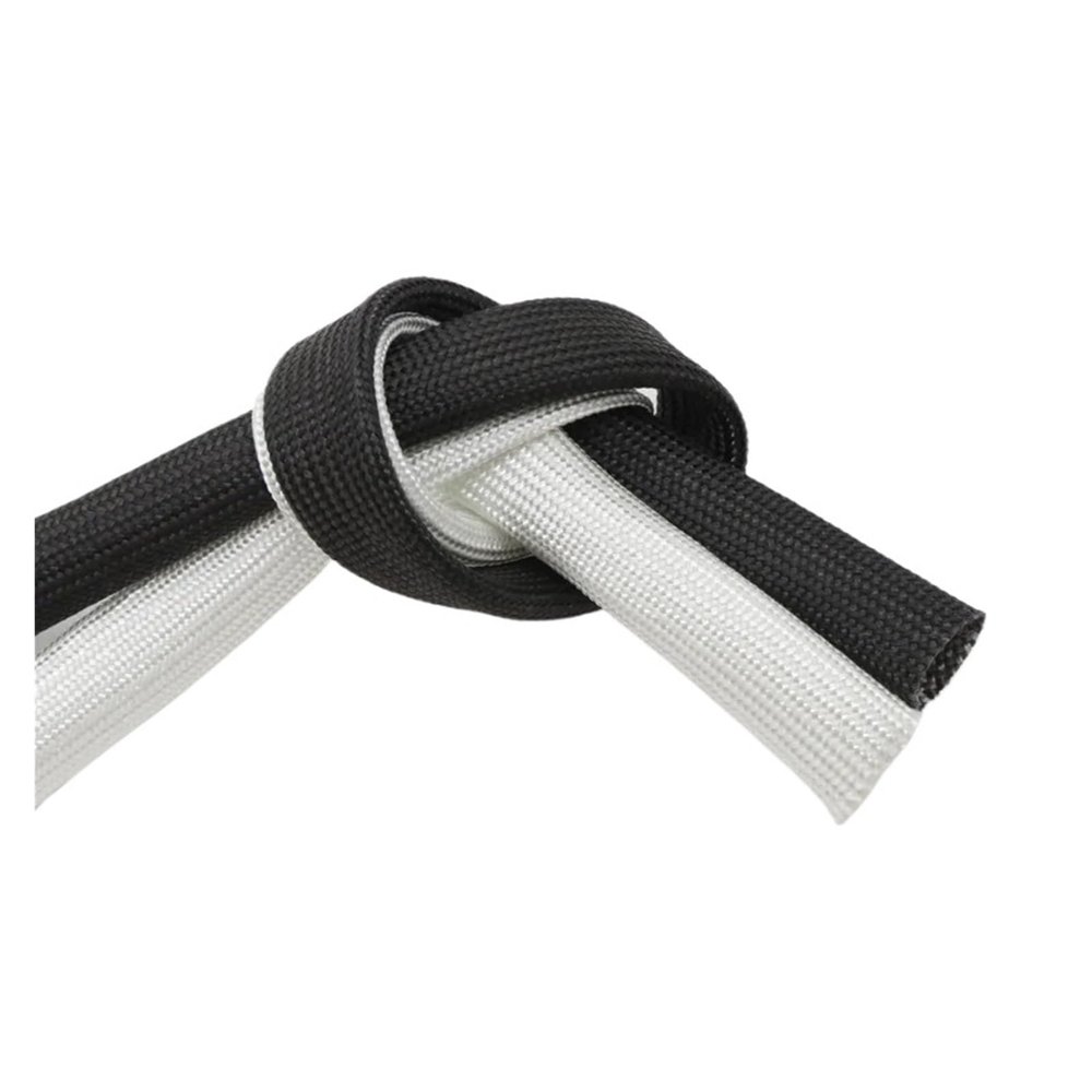 1/5M ID 1mm ~ 40 mm Braided Fiberglass Sleeve 600 Deg.C High Temperature(White,10MM_1 METER)