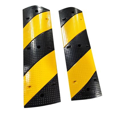Amenitlif 2-Pack 3.3FT Heavy Duty Recycled Rubber Speed Bump, Rubber Driveway Curb Ramp, Heavy Duty Speed Bump Cable Protector Ramp for Driveway, Road Parking, Garage, Parking Lot, Warehouse