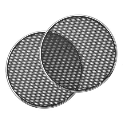 Edinstry 4" Universal Metal Speaker Grill Cover Mesh Round ABS Frame Woofer Guard Decorative Grille Protector Silver Tone 2 Pack