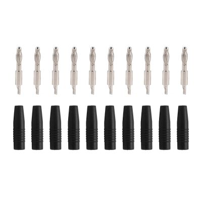 Hyuduo 10-Pack 4mm Banana Plugs for Multimeter Test Leads Solder-Type Audio Banana Connectors with Pure Copper Plating, Compatible with Speaker Equipment and Electrical Testing