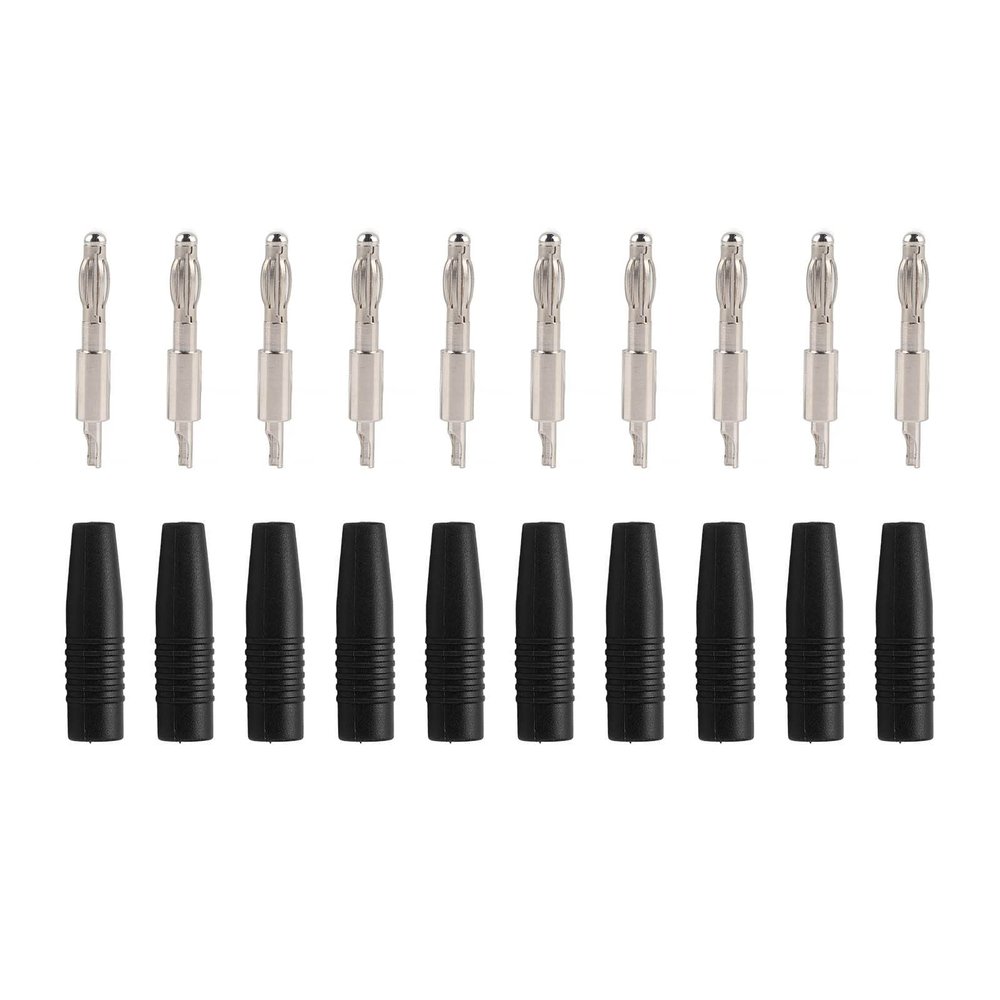 Hyuduo 10-Pack 4mm Banana Plugs for Multimeter Test Leads Solder-Type Audio Banana Connectors with Pure Copper Plating, Compatible with Speaker Equipment and Electrical Testing