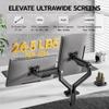 ARES WING Dual Monitor Mount, Heavy Duty Monitor Arms for 2 Monitors for 17-35 Inch, Fully Adjustable Monitor Desk Stand with USB A/C for Ultrawide Screen, VESA 75x75 or 100x100mm, Black view 3