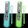 2 Pack Protective Silicone Remote Case for Sony RMF-TX600U RMF-TX500U RMF-TX500E RMF-TX600E Smart Voice Remote Controller Washable Anti-Lost Remote Cover with Loop (Glow Green and Glow Blue) view 1