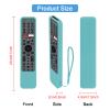 2 Pack Protective Silicone Remote Case for Sony RMF-TX600U RMF-TX500U RMF-TX500E RMF-TX600E Smart Voice Remote Controller Washable Anti-Lost Remote Cover with Loop (Glow Green and Glow Blue) view 3