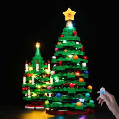 Nitemode LED Light Kit Compatible with Lego Christmas Tree 40573, Upgraded Brightness Adjustable Lighting Accessories(No Model)