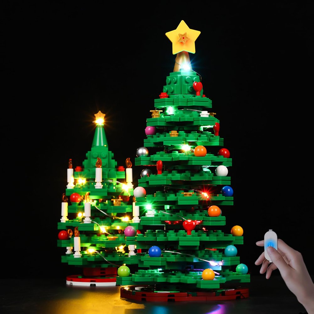 Nitemode LED Light Kit Compatible with Lego Christmas Tree 40573, Upgraded Brightness Adjustable Lighting Accessories(No Model)