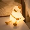 Cute Duck Night Light, Animal Lamp, Food Grade Silicone, Rechargeable, 3 Level Dimmable, Squishy Nursery Nightlight for Desk Decor, Funny Gifts Stuff for Boys Girls Baby, White Elephant Gifts view 1