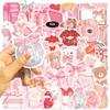 100PCS Pink Coquette Stickers Pack, Cute Aesthetic Bow Girly Stickers for Women Girls Waterproof Vinyl Decals for Laptop Water Bottles Computer Phone Guitar view 2