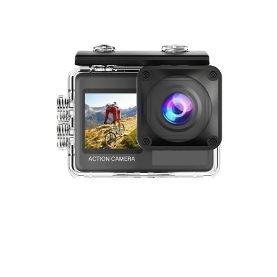 LKAHYUIBC Action Camera, 5K Action Camera Touch Screen 170 Wide Angle 30M Waterproof Helmet Video Recording Sports Cameras,for Diving, Cycling and Vlogging