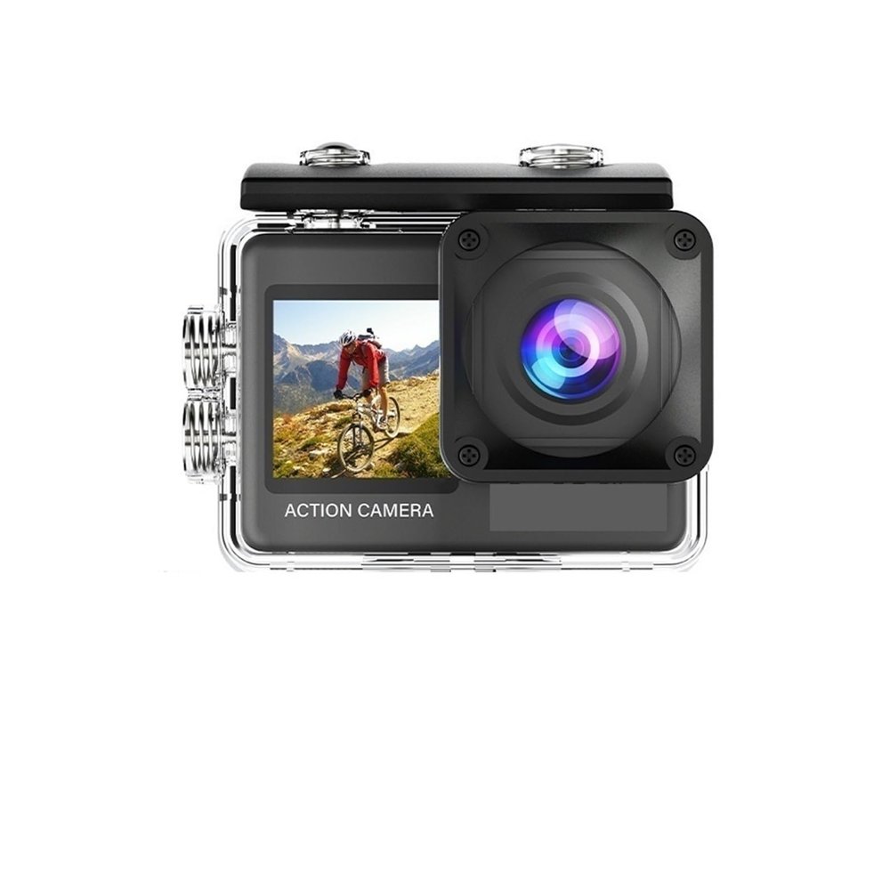 LKAHYUIBC Action Camera, 5K Action Camera Touch Screen 170 Wide Angle 30M Waterproof Helmet Video Recording Sports Cameras,for Diving, Cycling and Vlogging