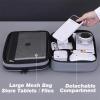 OUHANLE Electronic Bag Travel Three-Layer Large Capacity Cable Accessories Bag Waterproof Shockproof Carrying Case, Grey view 3