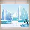BELECO 10x8ft Fabric Cartoon Arctic Landscape Backdrop Polar Bear Penguin Iceberg Snow Mountain Glacier Background Ice Snow World Banner Kids Birthday Party Decorations Winter Photo Studio Props view 3