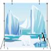 BELECO 10x8ft Fabric Cartoon Arctic Landscape Backdrop Polar Bear Penguin Iceberg Snow Mountain Glacier Background Ice Snow World Banner Kids Birthday Party Decorations Winter Photo Studio Props view 4