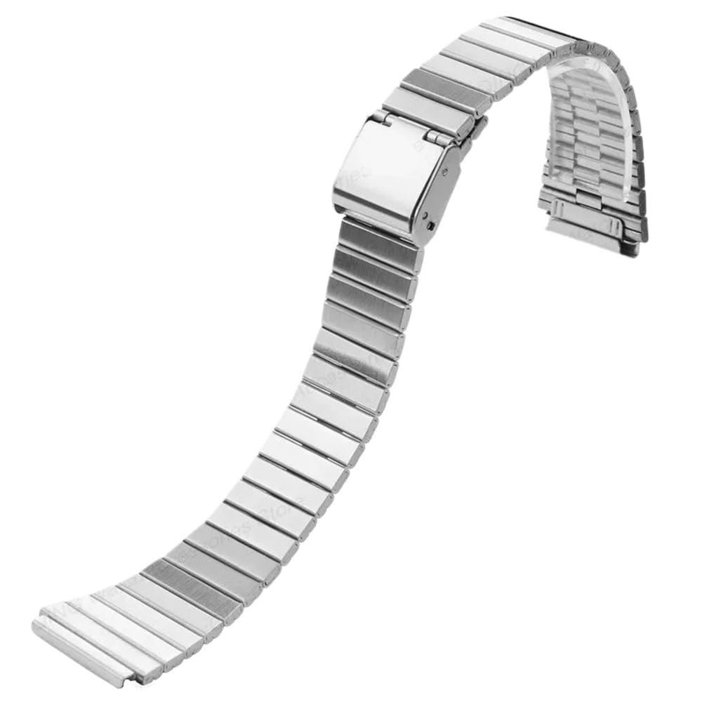 1820mm Stainless Steel Ultra-thin Metal Watchband fit for CASIO F-91W/A158/A159/A168/A169/B650/AQ230 /AE500W(Silver,20mm)