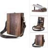 10" X 7.5" Retro Nostalgic Writers Wood Box Bags Women's Wood Messenger Bags Outdoor Sketch Bags Tool Storage with Lid Souvenir Box Bag view 2