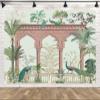 BELECO 5x3ft Fabric Traditional Mughal Garden Backdrop Indian Palace Arch with Peacock Trees Flowers Background India Theme Wedding Baby Shower Party Decorations Banner Photoshoot Props view 1