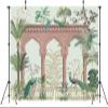 BELECO 5x3ft Fabric Traditional Mughal Garden Backdrop Indian Palace Arch with Peacock Trees Flowers Background India Theme Wedding Baby Shower Party Decorations Banner Photoshoot Props view 4