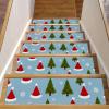 Stair Treads Non-Slip 15 Pcs 30" x 8" Indoor Staircase Step Treads Christmas Tree Hat Washable Stair Grips Peel and Stick Carpet Stairway Runners Mats for Wooden Step view 1