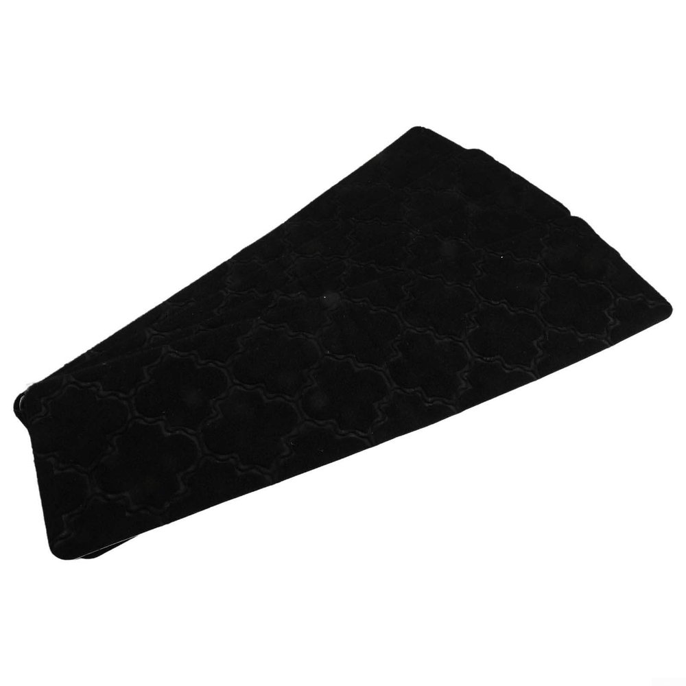 4PCS Non Slip Stair Mats TPR Treads Washable Reusable Carpet Runner Safety Grip Polyester Fiber 76cm x 20.3cm Brown Beige Black(Black)