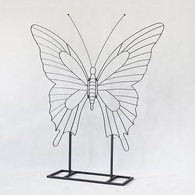 XOOFMASS Large Wedding Arch Backdrop Stand, Butterfly Shape Metal Arch Backdrop Stand for Wedding Ceremony Outdoor Indoor Birthday Party, Garden Floral Balloon Arch Decoration,Black,4.9x5.9ft