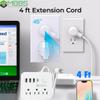 4 ft Surge Protector Power Strip with USB C, 1200J Protection, Heavy Duty Extension Cord  (7-in-1) 3 AC Outlets, 4 USB Ports, LED On/Off Switch  Compact & Travel Friendly  Home, Office (White) view 4