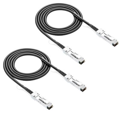 10Gtek 40G QSFP+ DAC Cable - 40GBASE-CR4 Passive Direct Attach Copper Twinax QSFP Cable for Cisco QSFP-H40G-CU50CM, Meraki MA-CBL-40G-50CM, Mikrotik, Open Switch Devices, 0.5-Meter(1.6ft), Pack of 2