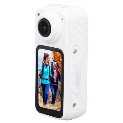 Dpofirs 1080P Mini Body Camera, Wearable Action Body Cam 2.7K with WiFi APP Control, 180 Adjustable Lens, Suitable for Security, Work, Guard, Travel (White)