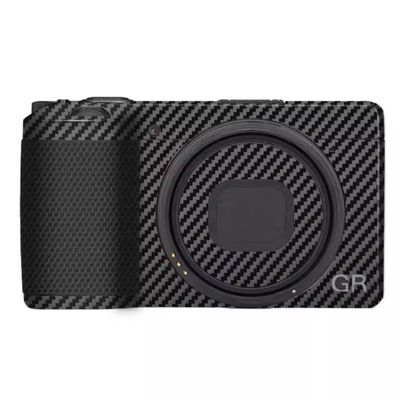 GR 3 GR 3X Wear-Resistant Camera Sticker Vinyl Wrap Protective Film Decal Precision Photography Skin for Ricoh GR3 GR3X (Carbon Fiber Black)