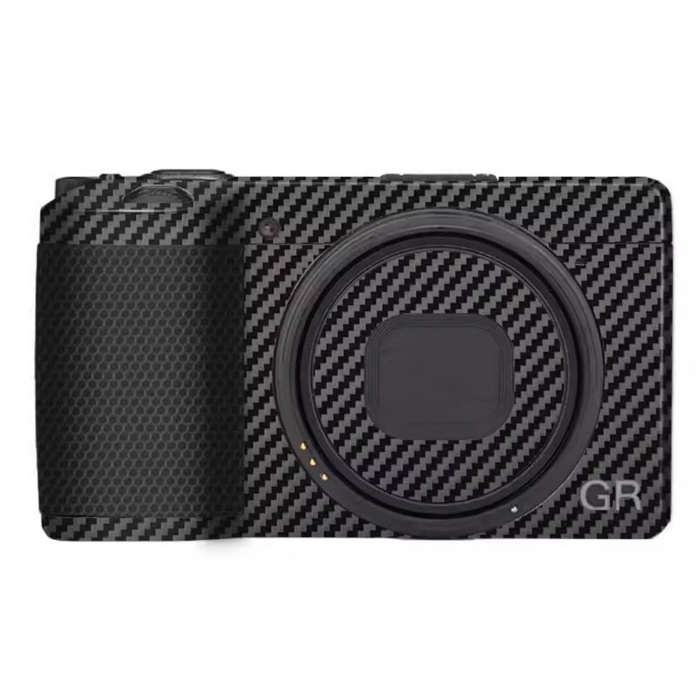 GR 3 GR 3X Wear-Resistant Camera Sticker Vinyl Wrap Protective Film Decal Precision Photography Skin for Ricoh GR3 GR3X (Carbon Fiber Black)