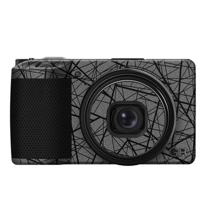 GR 3 GR 3X Wear-Resistant Camera Sticker Vinyl Wrap Protective Film Decal Precision Photography Skin for Ricoh GR3 GR3X (Cross Gray)